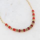 Collier tour de cou doré et Cornaline