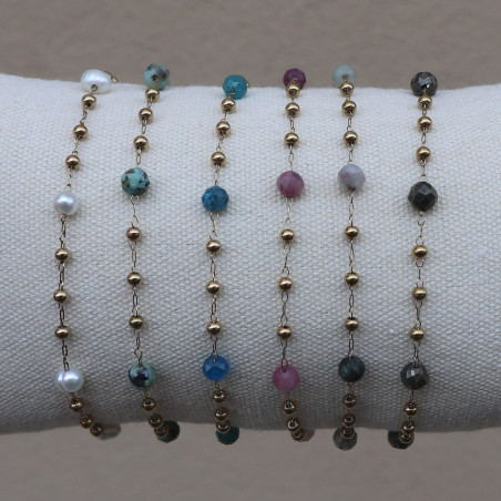 Bracelet pierres naturelles et doré