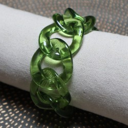 Bracelet grandes mailles vert translucide