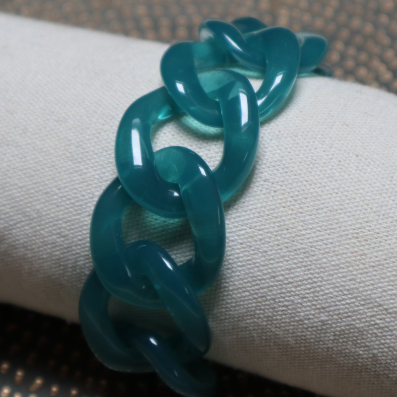 Bracelet mailles moyennes turquoise foncé