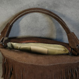 Sac à main en daim à franges, bandoulière