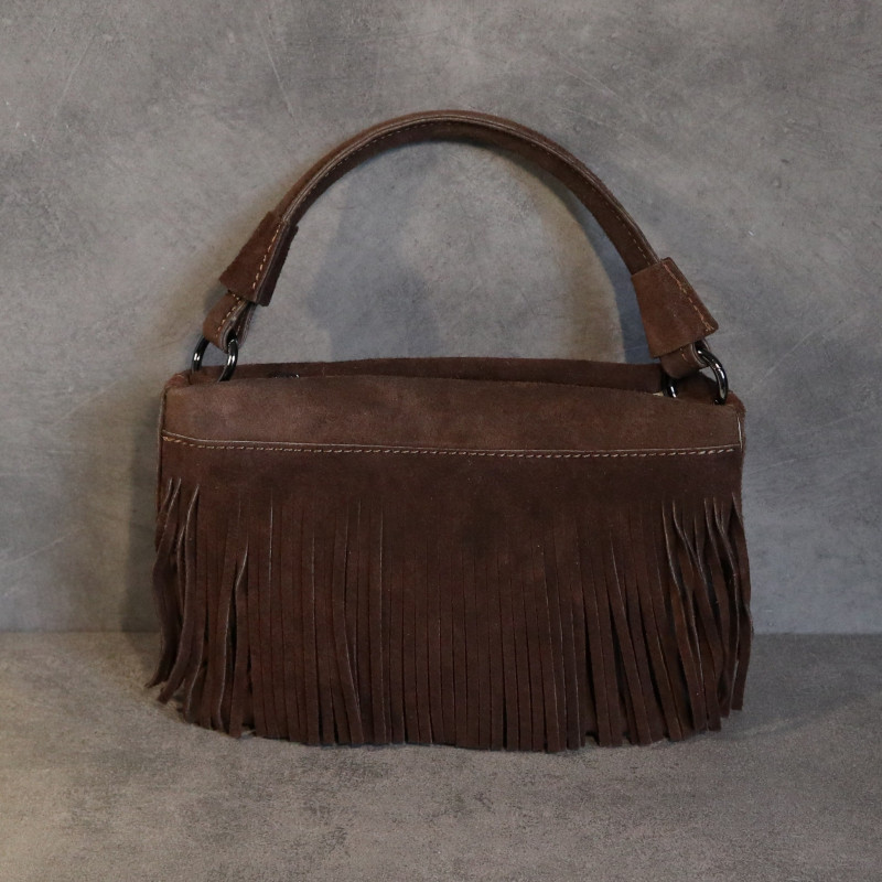 Sac à main en daim à franges, bandoulière