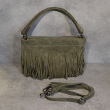 Sac à main en daim à franges, bandoulière