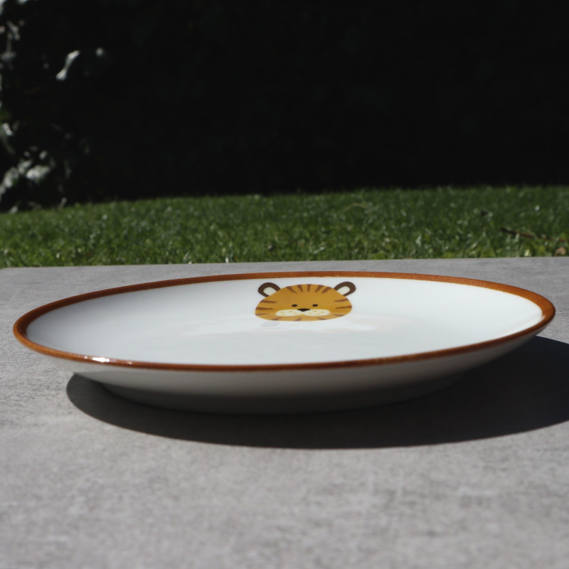 Ensemble de 6 assiettes à dessert pour enfant, décor animal