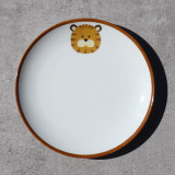 Ensemble de 6 assiettes à dessert pour enfant, décor animal