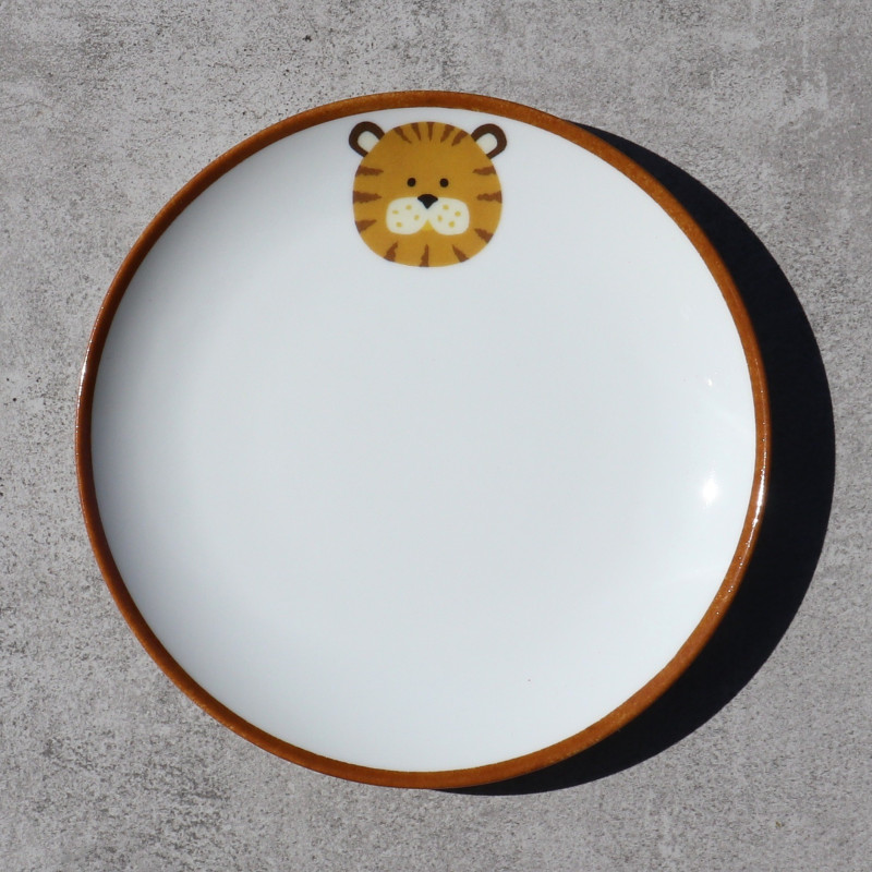 Ensemble de 6 assiettes à dessert pour enfant, décor animal