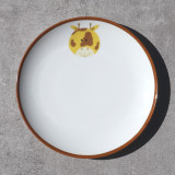 Ensemble de 6 assiettes à dessert pour enfant, décor animal