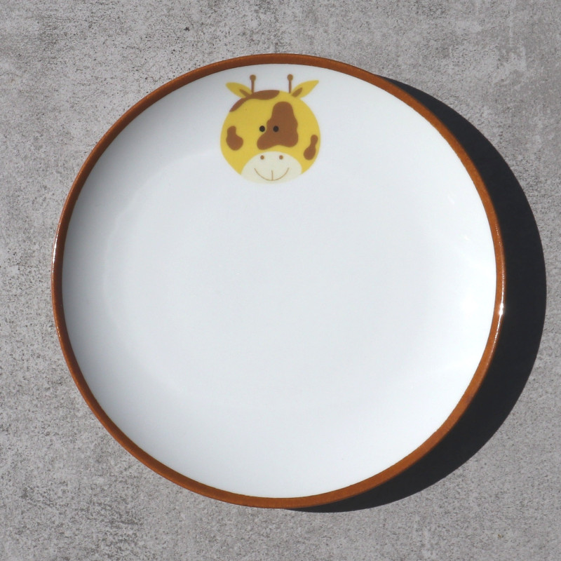 Ensemble de 6 assiettes à dessert pour enfant, décor animal
