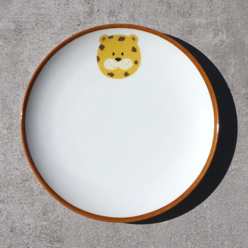 Ensemble de 6 assiettes à dessert pour enfant, décor animal