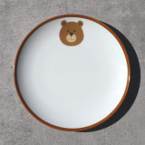 Ensemble de 6 assiettes à dessert pour enfant, décor animal