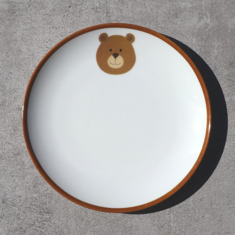 Ensemble de 6 assiettes à dessert pour enfant, décor animal
