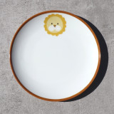 Ensemble de 6 assiettes à dessert pour enfant, décor animal
