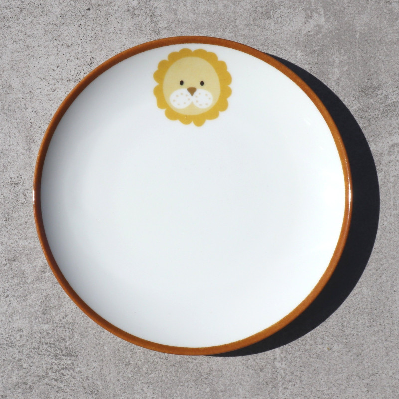 Ensemble de 6 assiettes à dessert pour enfant, décor animal