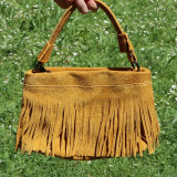 Sac à main en daim à franges, bandoulière