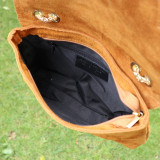 Sac besace en daim à rabat, couleurs d'automne