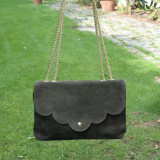 Sac besace en daim à rabat, couleurs d'automne