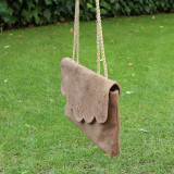 Sac besace en daim à rabat, couleurs d'automne
