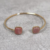 Jonc doré et pierre naturelle, rhodonite