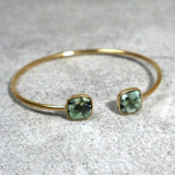 Jonc doré et pierre naturelle, turquoise africaine