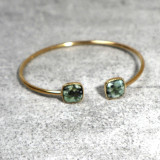 Jonc doré et pierre naturelle, turquoise africaine