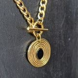 Collier pendentif pierre naturelle, onyx