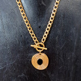Collier pendentif pierre naturelle, onyx