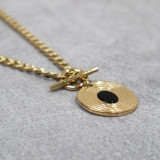 Collier pendentif pierre naturelle, onyx