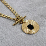 Collier pendentif pierre naturelle, onyx