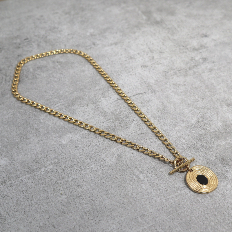 Collier pendentif pierre naturelle, onyx