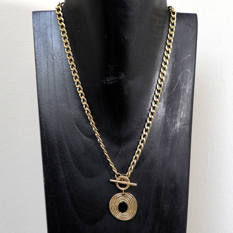 Collier pendentif pierre naturelle, onyx
