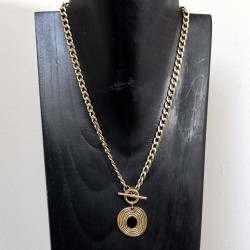 Collier pendentif tourbillon, pierre naturelle onyx