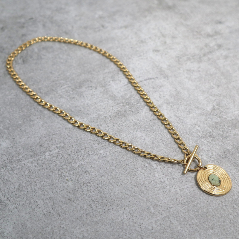Collier pendentif pierre naturelle, turquoise africaine