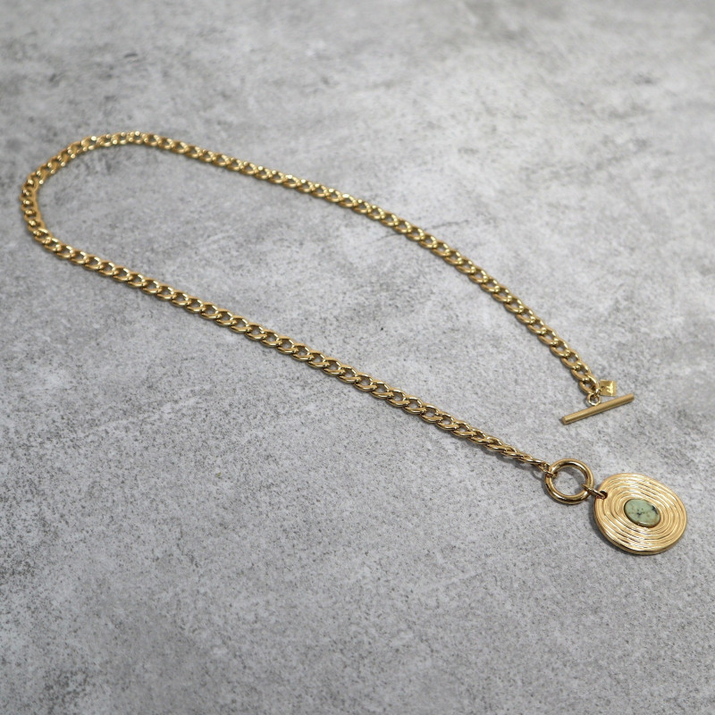 Collier pendentif pierre naturelle, turquoise africaine