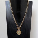 Collier pendentif pierre naturelle, turquoise africaine