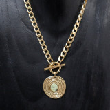 Collier pendentif pierre naturelle, turquoise africaine