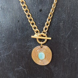 Collier pendentif pierre naturelle, amazonite