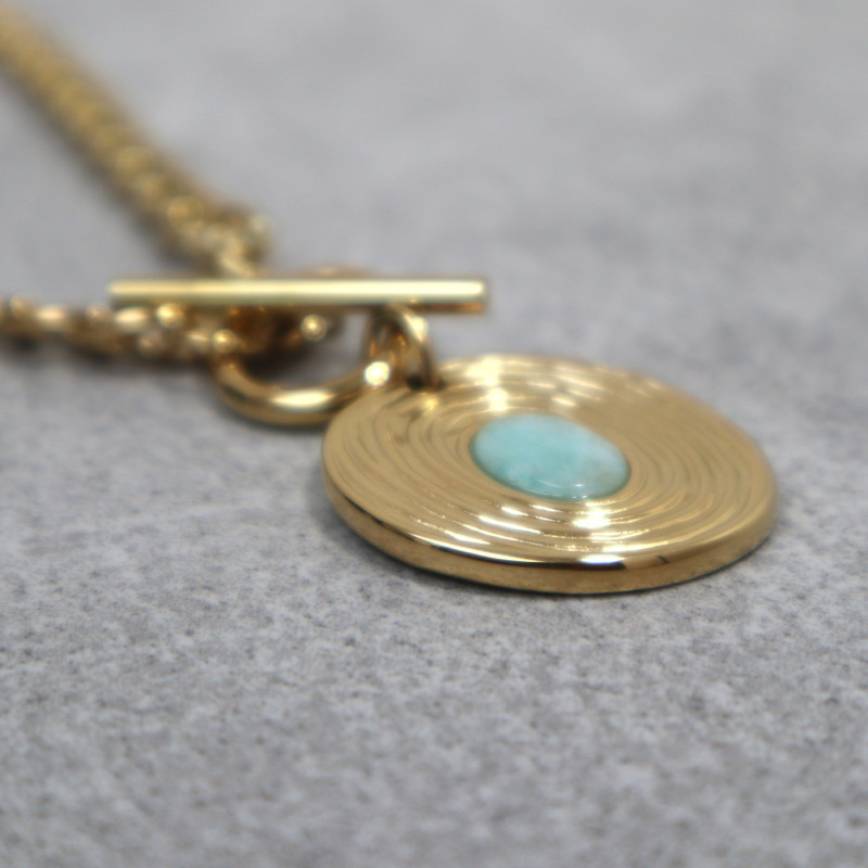 Collier pendentif pierre naturelle, amazonite