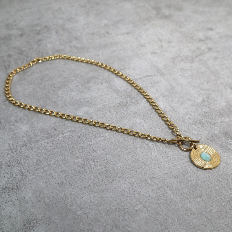 Collier pendentif pierre naturelle, amazonite