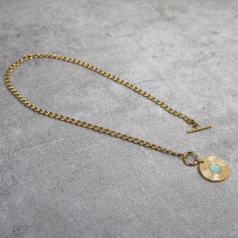 Collier pendentif pierre naturelle, amazonite