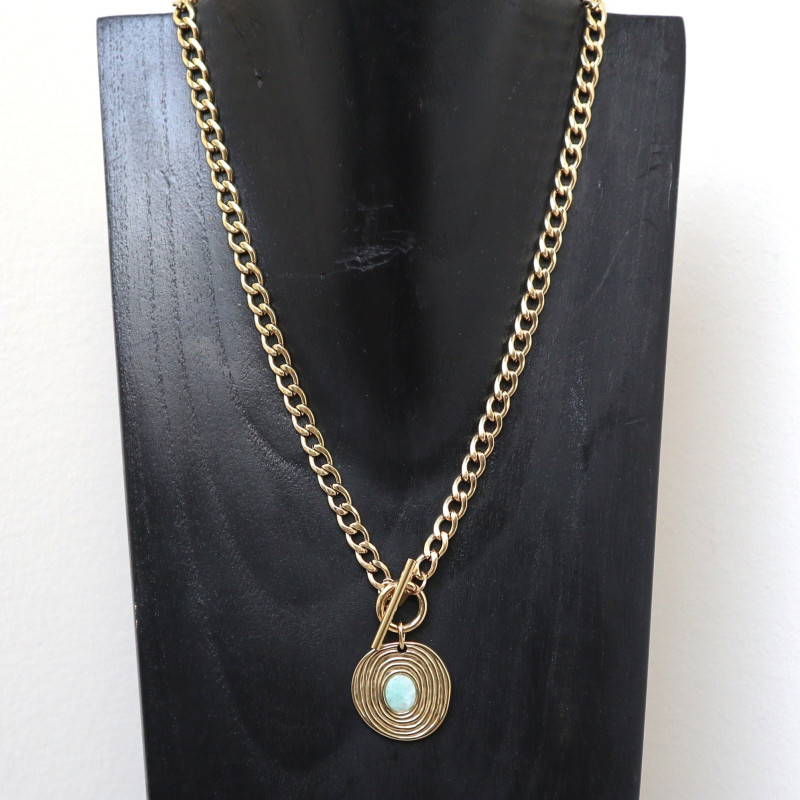 Collier pendentif pierre naturelle, amazonite