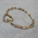 Bracelet Lassana, maille rectangulaire, coeur dévissable