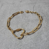Bracelet Lassana, maille rectangulaire, coeur dévissable
