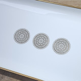 Plat à gâteau en porcelaine, décor mandala, filet or, cadeau de Noël