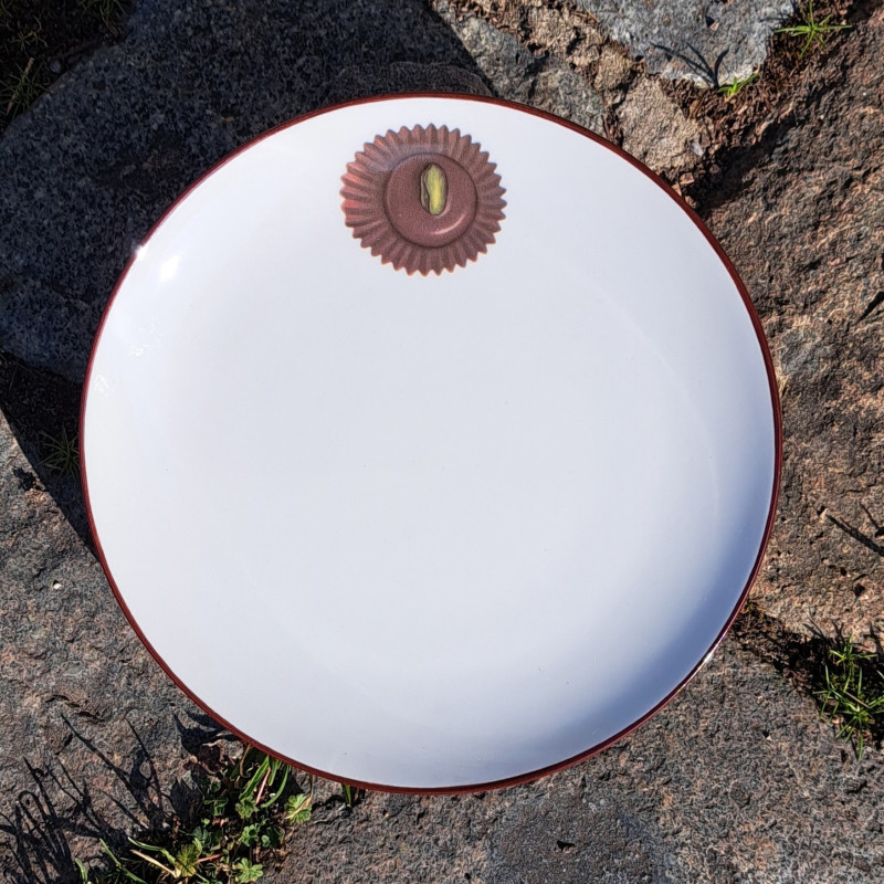 Ensemble de 6 assiettes à dessert , décor chocolat