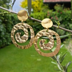 Boucles d'oreilles clip, pendentif spirale