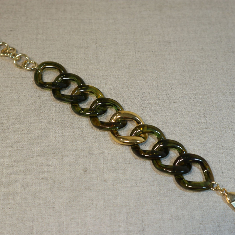 Bracelet mailles moyennes en résine, acétate de cellulose