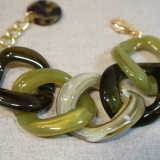 Bracelet grandes mailles en résine, acétate de cellulose
