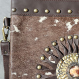 Sac bandoulière poils brun tacheté