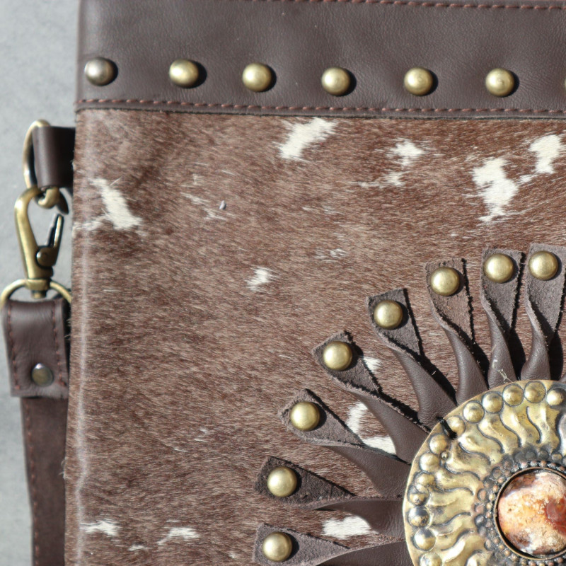 Sac bandoulière poils brun tacheté