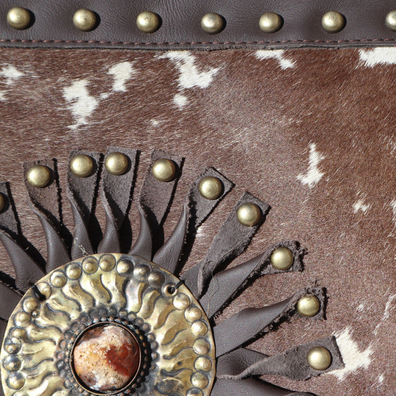 Sac bandoulière poils brun tacheté
